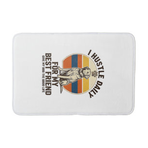 Dog Lover Shirt Vintage Engraving Hard Work for My Bath Mat