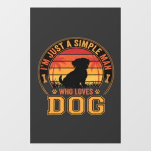 Dog Lover Simple Man Retro Sunset
