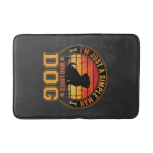 Dog Lover Simple Man Retro Sunset Bath Mat