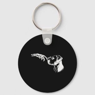 Dog Lover Skeleton Hand Boop Funny Halloween Labra Key Ring