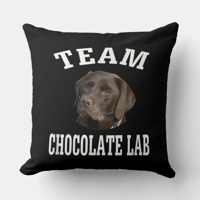 Dog Lover | Team Chocolate Labrador Retriever Cushion (Front)