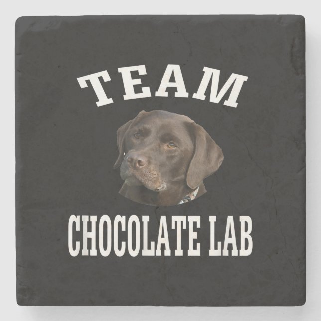 Dog Lover | Team Chocolate Labrador Retriever Stone Coaster (Front)