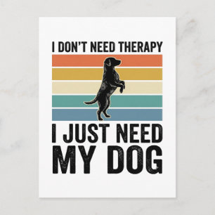 Dog Lover Therapy Quote Vintage Engraving Design_1 Postcard