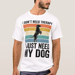 Dog Lover Therapy Quote Vintage Engraving Design_1 T-Shirt