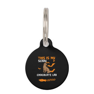 Dog Lover This Is My Scary Chocolate Lab Costume Pet Tag