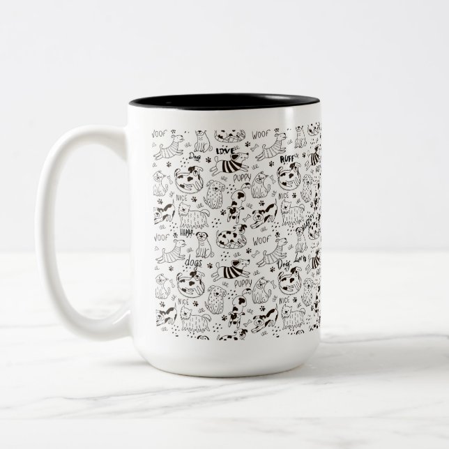 Dog Lover  Two-Tone Coffee Mug (Left)