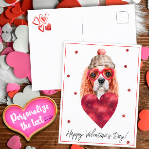 Dog Lover Valentine Gift Cavalier King Spaniel Holiday Postcard