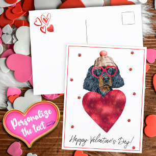Dog Lover Valentine Gift Gordon Setter Holiday Postcard