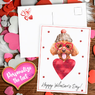 Dog Lover Valentine Gift Poodle Holiday Postcard