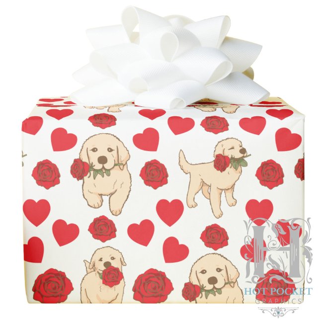 Dog Lover Valentine Gift Wrapping Paper - White (Creator Uploaded)