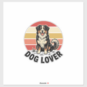 Dog Lover Vintage Engraving Cute Dog Sunset Design