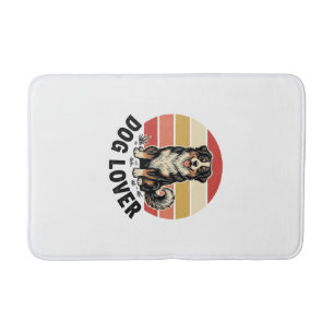 Dog Lover Vintage Engraving Cute Dog Sunset Design Bath Mat