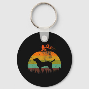 Dog Lover Vintage Pumpkin Halloween Labrador Key Ring