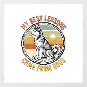 Dog Lover Vintage Shirt with Wise Husky Engraving_
