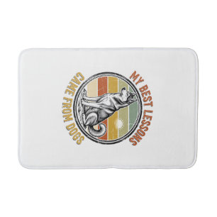Dog Lover Vintage Shirt with Wise Husky Engraving_ Bath Mat