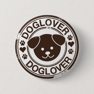 Dog Lover with puppy face 6 Cm Round Badge