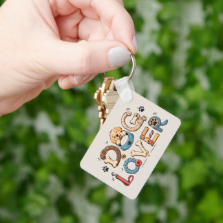 Dog Lover Word Art Key Ring
