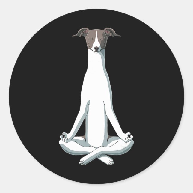 Dog Lover | Yoga Italian Greyhound Classic Round Sticker (Front)