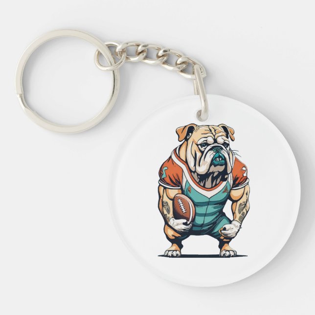 Dog Lovers Basketball Player Key Ring (Front)