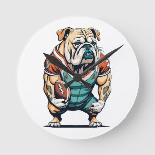 Dog Lovers Basketball Player Round Clock