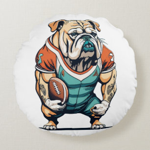 Dog Lovers Basketball Player Round Cushion