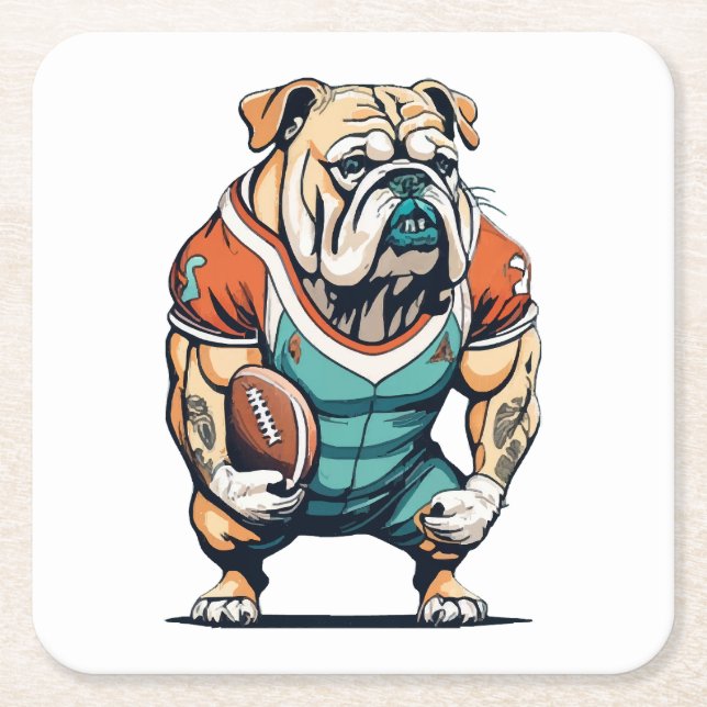 Dog Lovers Basketball Player Square Paper Coaster (Front)