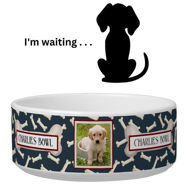 Dog Lovers Bone to Pick Photo Name      Bowl (Creator Uploaded)