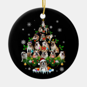 Dog Lovers   Bulldog Christmas Tree Ornaments