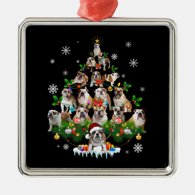 Dog Lovers | Bulldog Christmas Tree Ornaments (Front)