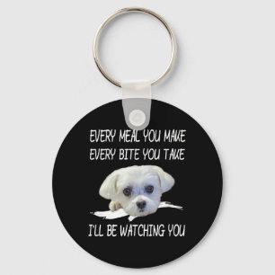 Dog Lovers   Cute Maltese Every Meal You Make Key Ring