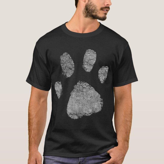Dog Lovers Dog Paw Print Dog Mum Dad T-Shirt (Front)