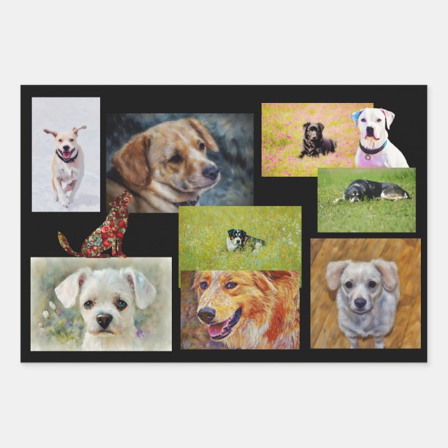 Dog Lovers Dogs Art Wrapping Craft Paper Personal (Front)
