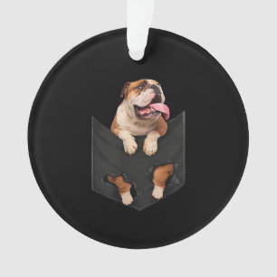 Dog Lovers   English Bulldog In Your Pocket Dogs Ornament