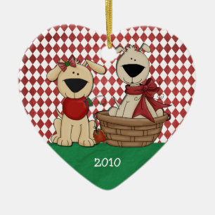 Dog Lovers First Christmas Together Personalised Ceramic Ornament