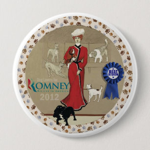 Dog Lovers for Romney 10 Cm Round Badge