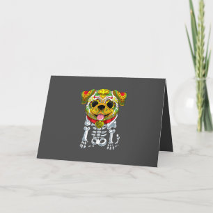 Dog Lovers Funny Halloween With Bulldog Skull Holiday Card