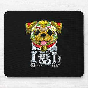Dog Lovers Funny Halloween With Bulldog Skull Mouse Pad