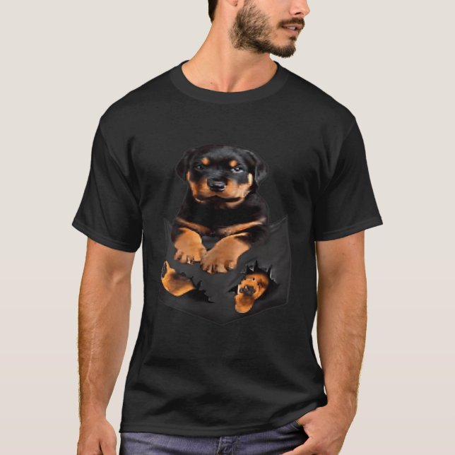 Dog Lovers Gifts Rottweiler In Pocket Funny Dog Ro T-Shirt (Front)