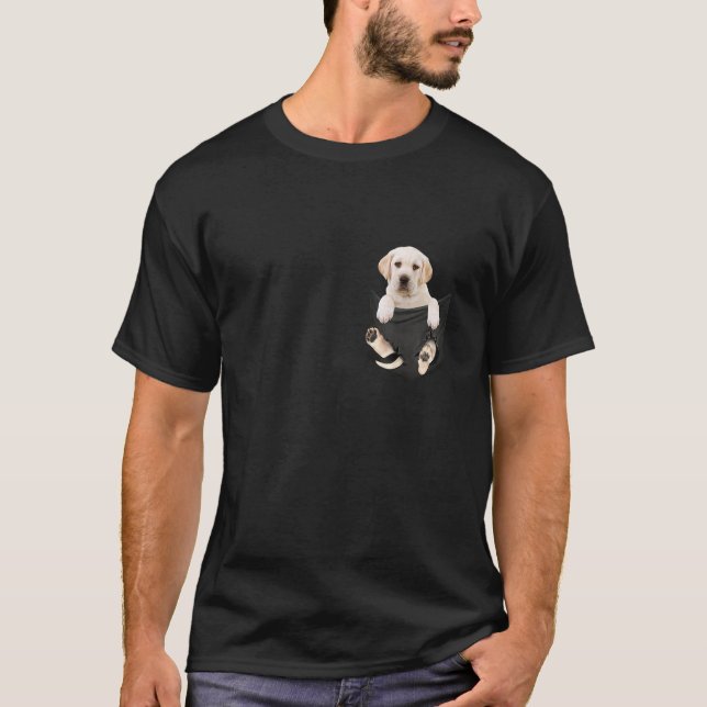 Dog Lovers Gifts White lab In Pocket Funny Dog Fac T-Shirt (Front)