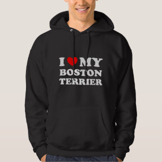 Dog Lovers Heart I Love My Boston Terrier Hoodie