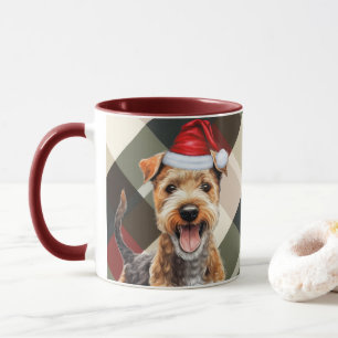 Dog Lover's Lakeland Terrier Holiday Plaid Mug