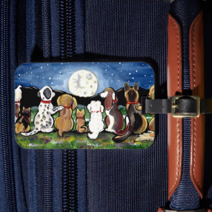 Dog Lover's Luggage ID Tag Personalised Moon Navy