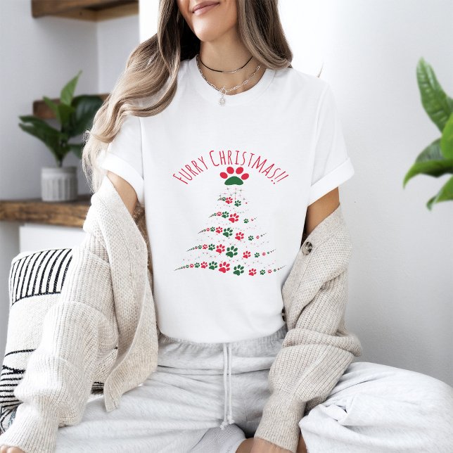 Dog Lovers  Paw Christmas Tree | Furry Christmas T-Shirt (Creator Uploaded)