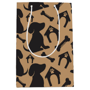 Dog lovers; pets; dogs; paws; cute; pugs; medium gift bag