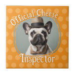 Dog Lovers Photo Cheese Inspector Ceramic Tile<br><div class="desc">Fun kitchen decor. Dog Lovers personalised tile. Official Cheese Inspector</div>