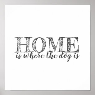 dog lovers quote poster grey and white