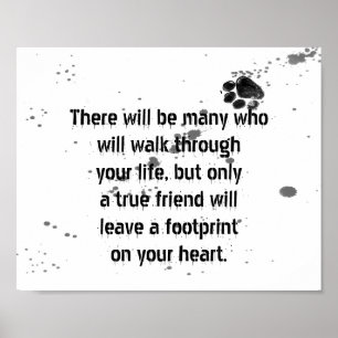 dog lovers quote poster paw print design