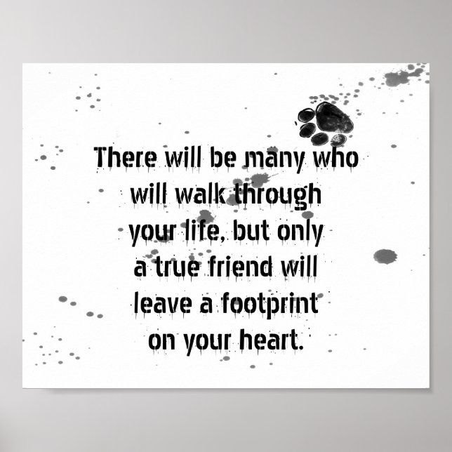 dog lovers quote poster paw print design (Front)
