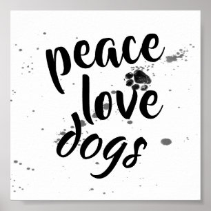 dog lovers quote poster paw print design