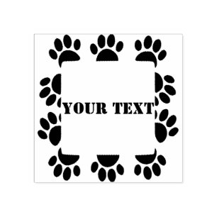 Dog Lovers Round Frame With Custom Text Rubber Stamp